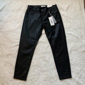 Womens Kelly Pant Katy Fit 7/8 Cream Black Glitter Pants Sz 44 European NWT